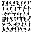 © zolotons - vector, white background, soccer players silhouettes set