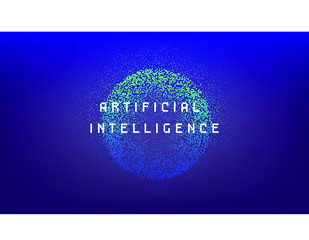 Aufkleber - Dotted sphere made of particles. Cover or poster for high tech systems: Artificial Intelligence, Deep Learning, Neural networks.