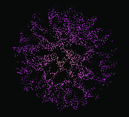 Wall Mural - distorted and glitched sphere made of particles. generative computer art and parametric design.