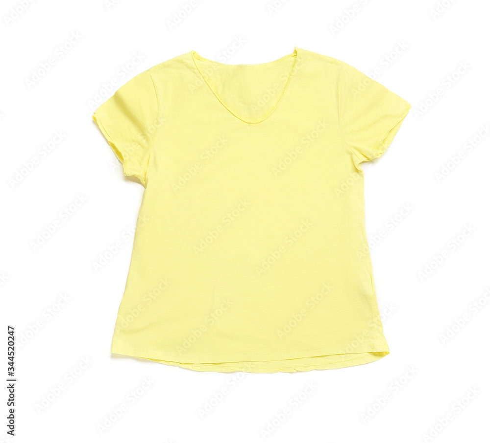 Modern t-shirt on white background