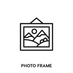 Photo frame icon vector. Photo frame sign symbol