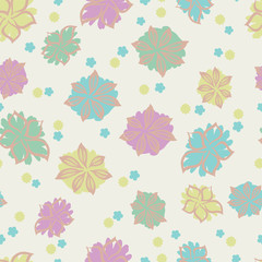 Wall Mural - vector ivory cute hand drawing look floral seamless pattern background. perfect for fabric, wallpape