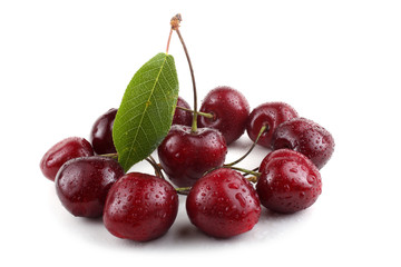 Wall Mural - Cherries and leaf