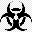 Stylish biohazard symbol on transparent background