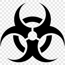 Stylish Biohazard Symbol On Transparent Background