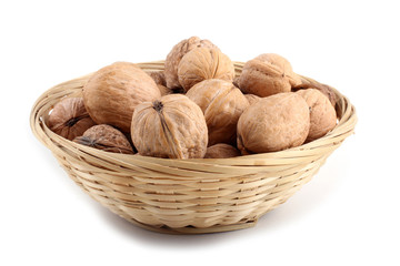 Wall Mural - Walnuts on wicker plate