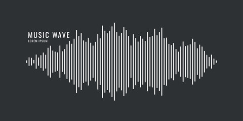 Wall Mural - sound wave equalizer. vector illustration on light background