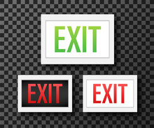 Emergency Exit Sign. Protection Symbol. Fire Icon. Vector Stock Illustration.