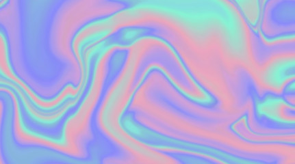 Poster - Trendy texture with polarization effect and colorful neon holographic stains. Abstract background in psychedelic Vaporwave style like in old retro tie-dye design of 70s.