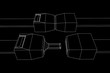 © newb1 - Safety auto seat belt inserted and open. Wireframe low poly mesh vector illustration.