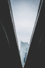 Cityscape view from under the bridge