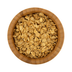 Wall Mural - Top view of a bowl filled with brown sugar oat granola