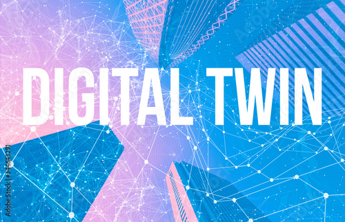 Digital Twin Theme With Abstract Network Patterns And Skyscrapers Buy This Stock Photo And Explore Similar Images At Adobe Stock Adobe Stock With digital twins, the virtual world becomes a blueprint for the physical world. adobe stock