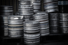Metallic Beer Barrels In Factory