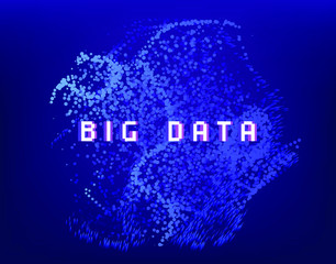 Aufkleber - Dotted sphere made of particles. Cover or poster for high tech systems: Artificial Intelligence, Deep Learning, Neural networks.