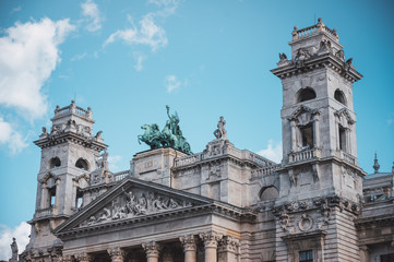 Wall Mural - European street of Budapest in Hungary with historic buildings of the downtown