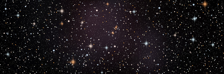 night sky vector background with star cluster, nebula and galaxies
