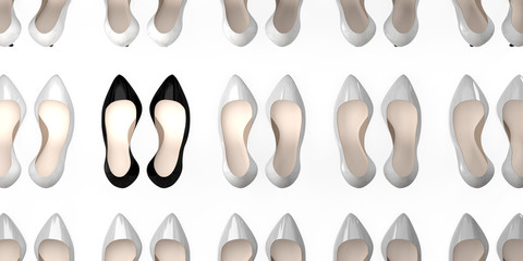  Black high heel shoes - 3D illustration