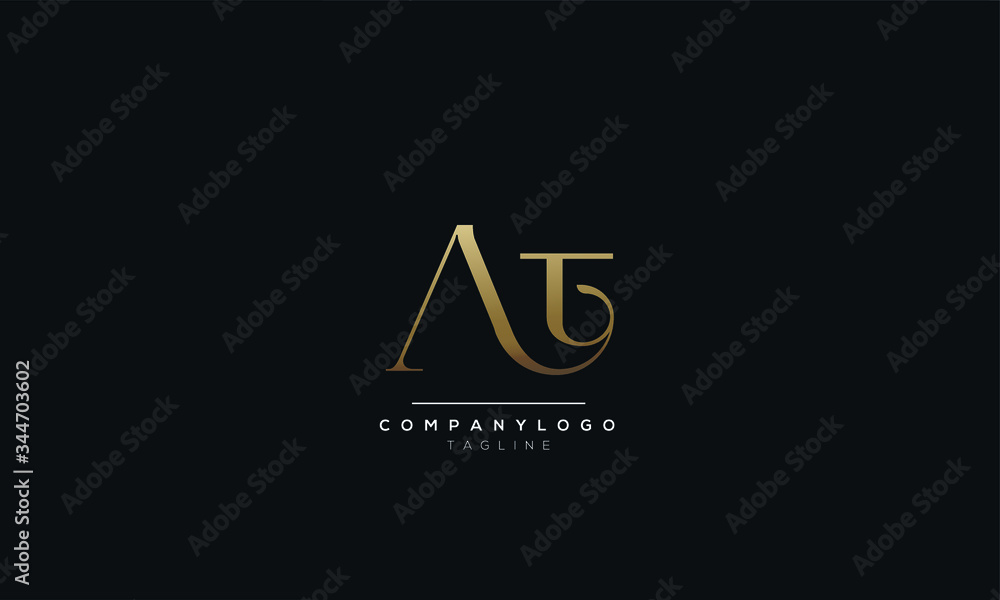 AT Letter Logo Design Icon Vector Symbol Stock Vector | Adobe Stock