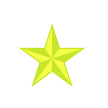 Green Star Isolated On White