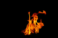 Fire Against Black Background