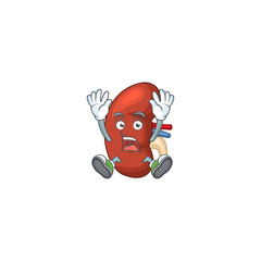 Wall Mural - Leaf human kidney cartoon character design showing shocking gesture