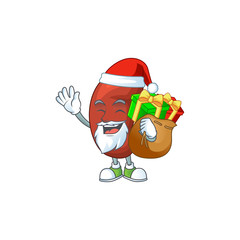 Sticker - Santa leaf human kidney Cartoon character design with sacks of gifts