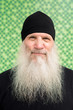 © Ranta Images - Face of mature bearded hipster man with beanie hat against green wall
