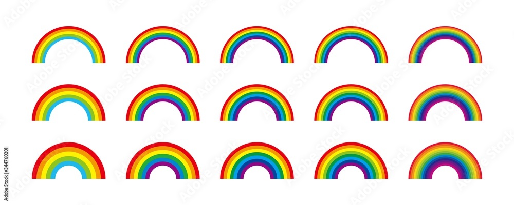 虹セット 5色,6色,7色,8色,13色 Stock Vector | Adobe Stock