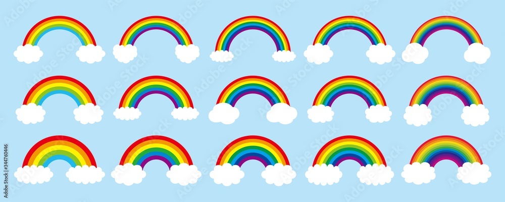 虹セット 5色,6色,7色,8色,13色 Stock Vector | Adobe Stock