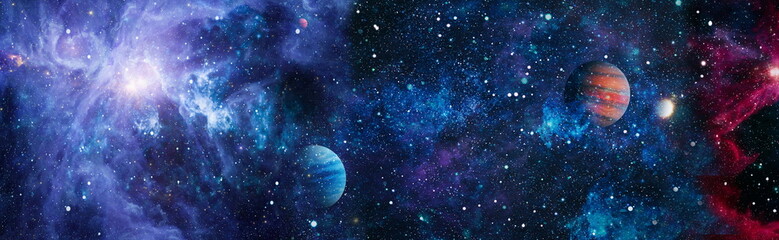 panorama. horizontal view for a glass panels . template banner , elements furnished by nasa .