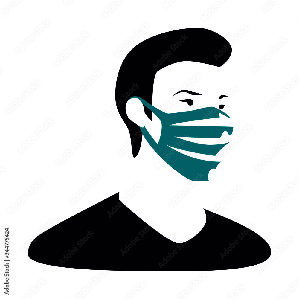 face mask guy virus mask covid-19 - obrazy, fototapety, plakaty 