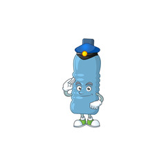 Poster - A dedicated Police officer of mineral bottle mascot design style