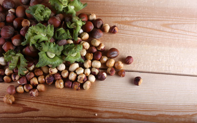 Poster - Hazelnuts on table