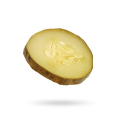 Sticker - Slice of a pickled cucumber isolated on white