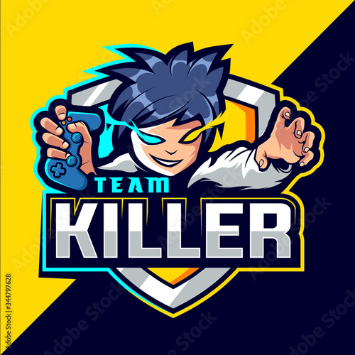 Killer Team Esport Game Vector Logo Design Stock Vector Adobe Stock