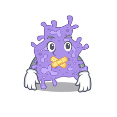 Wall Mural - Staphylococcus aureus cartoon character style with mysterious silent gesture