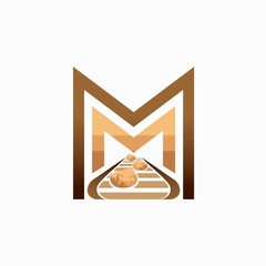 Poster - conveyor vector logo, letter M logo design