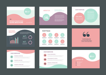 Canvas Print - Business Presentation Brochure Guide Design | Powerpoint  Slide Template | Sales Guide Slider