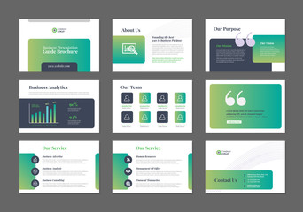 Wall Mural - Business Presentation Brochure Guide Design | Powerpoint  Slide Template | Sales Guide Slider