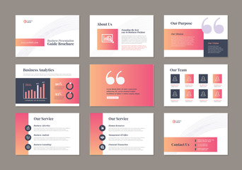 Wall Mural - Business Presentation Brochure Guide Design | Powerpoint  Slide Template | Sales Guide Slider