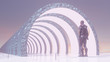 Sci Fi Science Ficiton Tunnel Abstrakt 3D Kunst im Weltall 