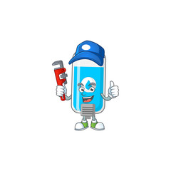 Canvas Print - Mascot design concept of wall hand sanitizer work as smart Plumber