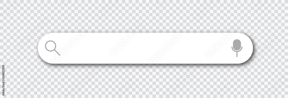 Search bar, search boxes with shadow on transparent background - stock ...