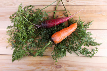 Carrots on table