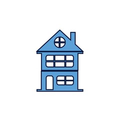 2 floor house icon vector illustration design