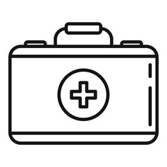 Canvas Print - camping first aid kit icon. outline camping first aid kit vector icon for web design isolated on whi