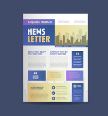 Wall Mural - Business Newsletter Cover Design | Journal Design | Monthly or Annual Report Design 