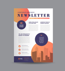 Wall Mural - Business Newsletter Cover Design | Journal Design | Monthly or Annual Report Design 