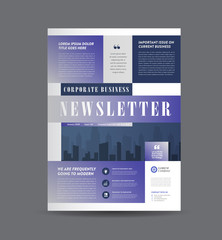 Wall Mural - Business Newsletter Cover Design | Journal Design | Monthly or Annual Report Design 